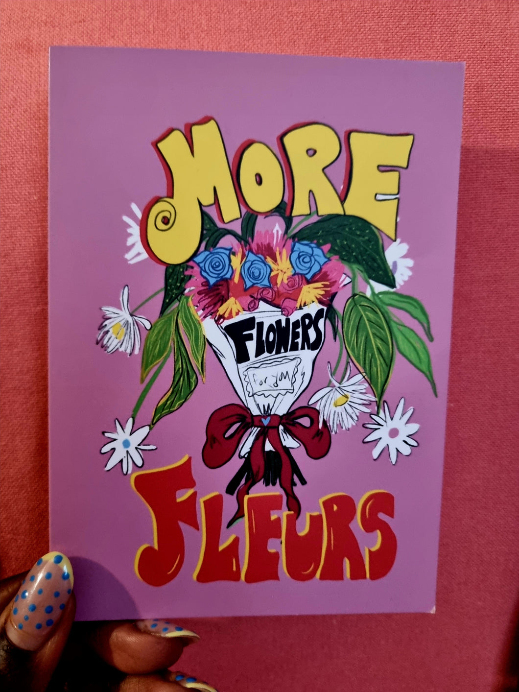 more, fleurs greeting card
