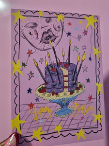 Happy birthday,cake card