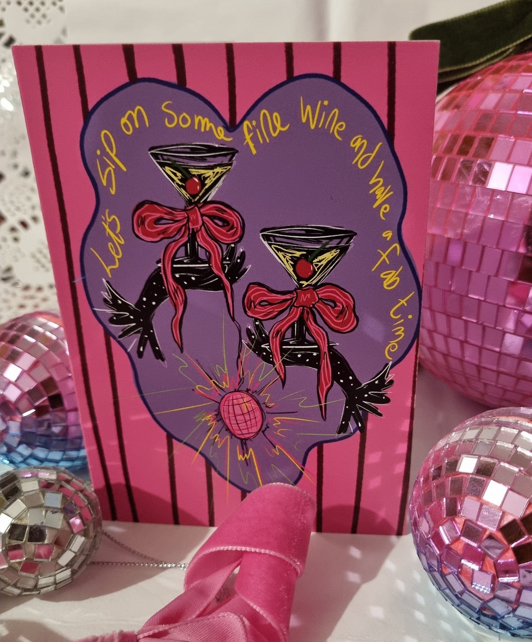 Fine wine, greetings card