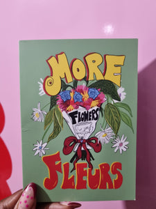 more, fleurs greeting card